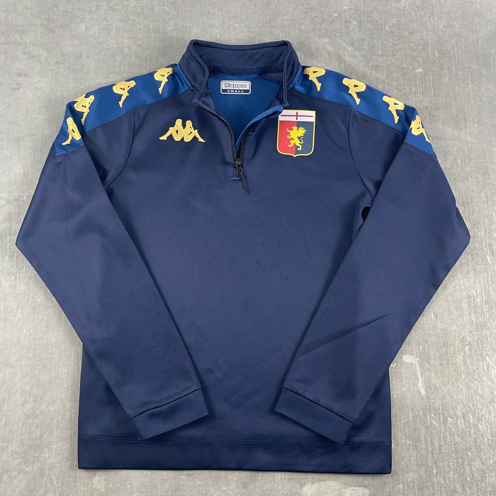 Genoa CFC Soccer Kappa Mens Small Navy Blue 1/4 Zip Pullover Training Top